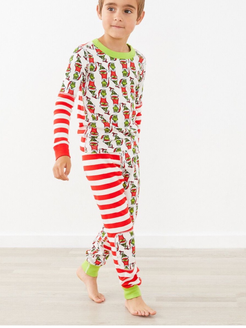 Hanna Andersson Dr. Seuss Grinch pajama set long johns size 8